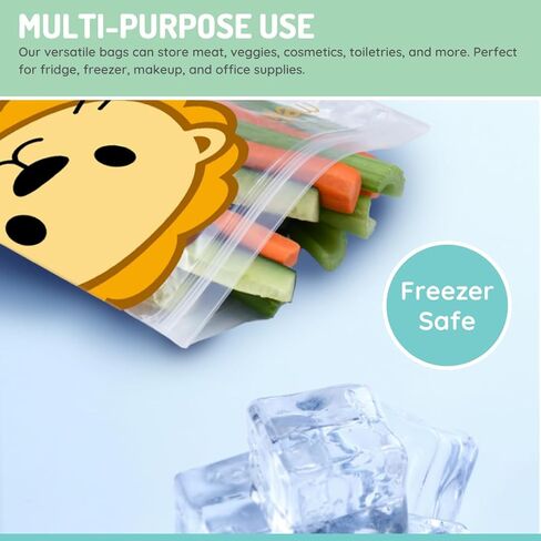 melii Reusable Sandwich & Snack Bags for Kids & Adults, Food Storage, Organization & Meal Prep Containers, Leakproof, BPA free, 4 Pack, 2 Panda & 2 Bear in Kuwait