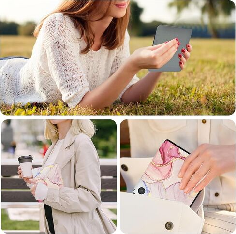 Caweet Case for Kobo Libra Colour (Model:N428, 2024 Release), Ultra Lightweight PU Leather Shell Cover with Auto Wake/Sleep, Lilac Marble in Kuwait