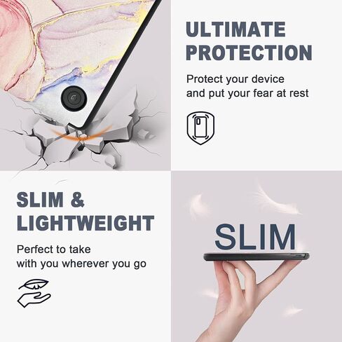 Caweet Case for Kobo Libra Colour (Model:N428, 2024 Release), Ultra Lightweight PU Leather Shell Cover with Auto Wake/Sleep, Lilac Marble in Kuwait