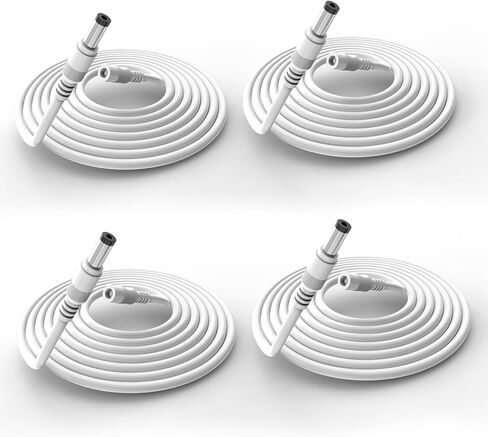 Tonton 4 Pack 6.6FT 2M DC كابل تمديد الطاقة 5.5 مم × 2.1 مم 5521 ذكر إلى أنثى 12 فولت تيار مستمر سلك محول متوافق مع كاميرا CCTV Security IP، مراقبة DVR مستقلة، شريط LED، شاشات (أسود) in Saudi Arabia