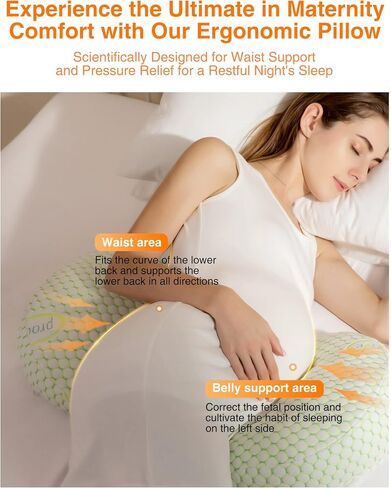 Pregnancy Pillows Cooling for Sleeping, Maternity Pillows, Detachable and Adjustable Double-Sided Support for Pregnant Women Back, Belly, Stomach,Hip Pregnancy Must Haves (Coffee) in Saudi Arabia