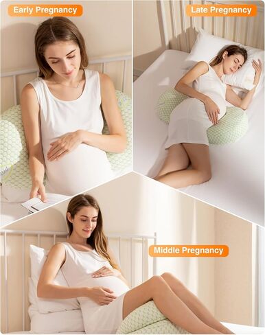 Pregnancy Pillows Cooling for Sleeping, Maternity Pillows, Detachable and Adjustable Double-Sided Support for Pregnant Women Back, Belly, Stomach,Hip Pregnancy Must Haves (Coffee) in Saudi Arabia