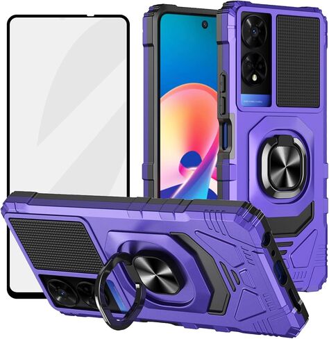 Ailiber for TCL 50 SE Magnetic Case, TCL 50 SE Phone Case with Screen Protector, Ring Kickstand for Car Mount, Military Grade Shockproof Durable Cell Phone Case for TCL 50 SE 5G-Blue in Saudi Arabia