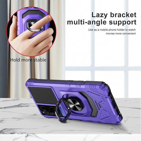 Ailiber for TCL 50 SE Magnetic Case, TCL 50 SE Phone Case with Screen Protector, Ring Kickstand for Car Mount, Military Grade Shockproof Durable Cell Phone Case for TCL 50 SE 5G-Blue in Saudi Arabia