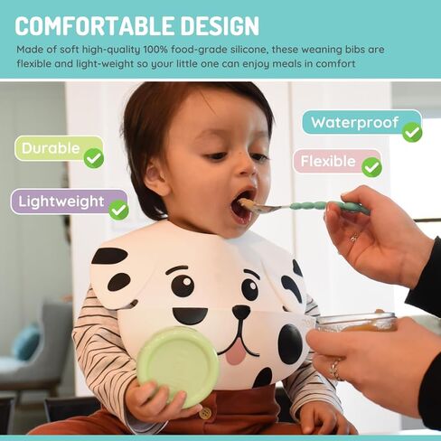 melii Silicone Weaning Bib for Babies & Toddlers, Large Food Catcher in Saudi Arabia