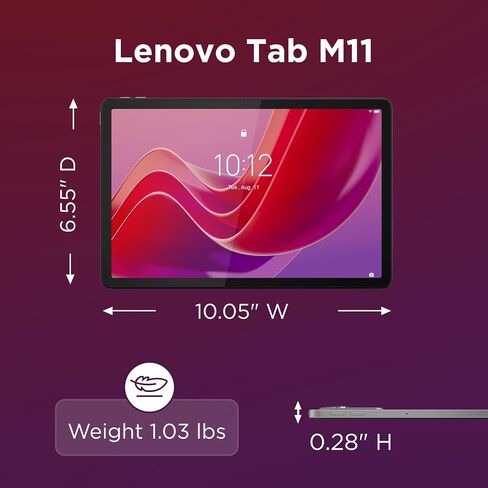 Lenovo Tab M11, 11" Display, MediaTek Helio G88 Octa-Core, 4GB RAM, 128GB SSD, 1920x1200 px, Ambient Light-Sensor, 10 Hour Battery, Comes w/Folio Case, Luna Grey in Saudi Arabia