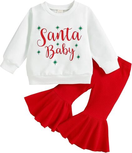 Toddler Girl Thanksgiving Outfits Hello Pumpkin Long Sleeve Sweatshirt Leopard Flare Pants Outfit Christmas Clothes in Saudi Arabia