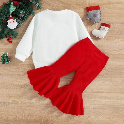 Toddler Girl Thanksgiving Outfits Hello Pumpkin Long Sleeve Sweatshirt Leopard Flare Pants Outfit Christmas Clothes in Saudi Arabia
