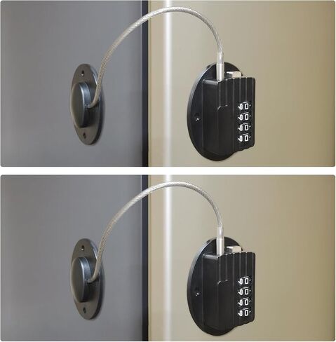 Baby Proofing Refrigerator Lock Combination, Easy Install No Tool Need or Drill Cabinet Drawer Lock with Strong Sticky Adhesive Pad, No Key Needed Safety Lock for Toddler, Cat & Dog(2 Pack, White) in Saudi Arabia