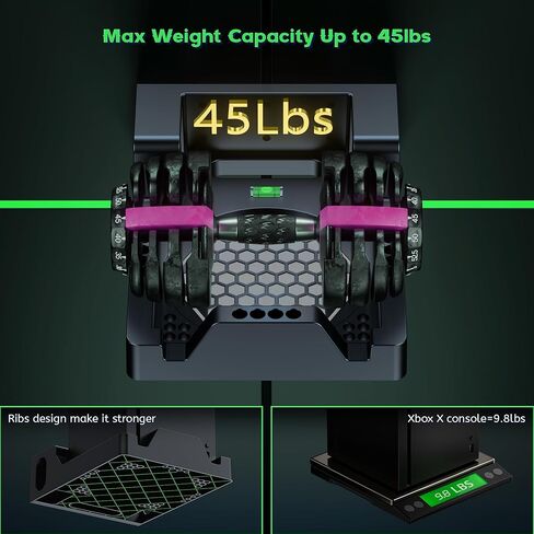 ZAONOOL Wall Mount for Xbox Series X with RGB Cooling-Fan - includes Remote Control, 2 Controller Holders and 1 Headphone Stand in Kuwait