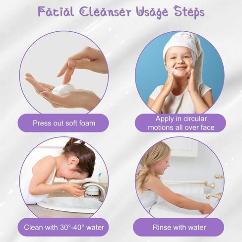 Teen Skin Face Wash-Gentle Skin Cleanser for All Skin Types - Hydrating Face Cleanser for Teen Girls and Boys - Teenage Care for 12+-Made in France in Saudi Arabia