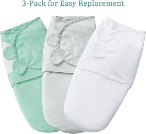 david's kids 100% Cotton 3 Pack Baby Swaddle Wrap for 0-3 Months, Soft Breathable Swaddle Blanket for Newborn Infant, Adjustable Baby Wrap Sleep Sacks for Boys Girls, Newborn Essentials, Woodland in Saudi Arabia