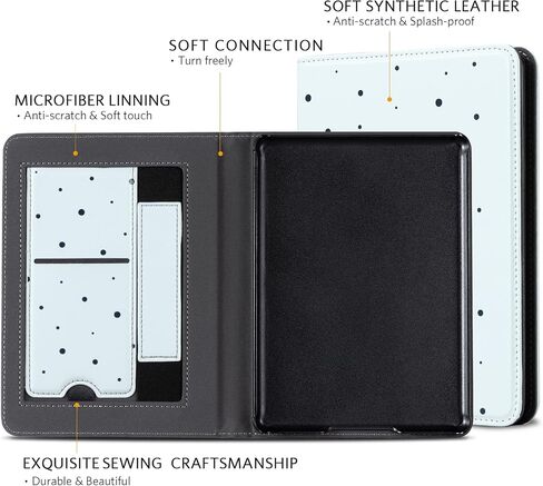 حافظة CoBak مع حامل لجهاز Kindle Paperwhite - غطاء متين من جلد البولي يوريثان مع خاصية التنبيه التلقائي للنوم، وفتحة للبطاقة، وميزة حزام اليد - يناسب جهاز Kindle Paperwhite من الجيل الحادي عشر مقاس 6.8 بوصات إصدار التوقيع 2021 in Saudi Arabia