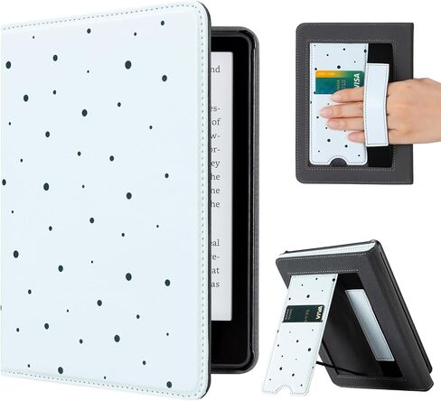 حافظة CoBak مع حامل لجهاز Kindle Paperwhite - غطاء متين من جلد البولي يوريثان مع خاصية التنبيه التلقائي للنوم، وفتحة للبطاقة، وميزة حزام اليد - يناسب جهاز Kindle Paperwhite من الجيل الحادي عشر مقاس 6.8 بوصات إصدار التوقيع 2021 in Saudi Arabia