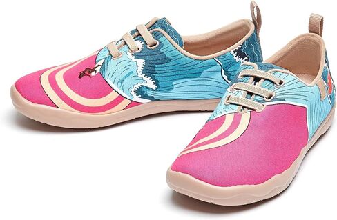 UIN Women's Slip Ons Canvas Lightweight Sneakers Walking Casual Loafers Comfortable Art Painted Travel Shoes Moguer in Saudi Arabia