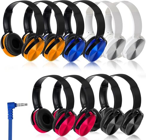 Kids Headphones Bulk for Classroom School Students 12 Pack Comfy Swivel Wired Headset for Online Learning Noise Stereo Sound 3.5mm Jack for Chromebook Computer Laptop (Black) in Saudi Arabia