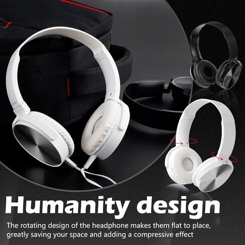 Kids Headphones Bulk for Classroom School Students 12 Pack Comfy Swivel Wired Headset for Online Learning Noise Stereo Sound 3.5mm Jack for Chromebook Computer Laptop (Black) in Saudi Arabia