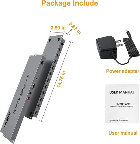 موزع HDMI 2.1 8K@60 هرتز، مقسم HDMI 1 في 4 مخرج، محول HDMI متعدد لشاشة التلفزيون، مفتاح HDMI 2.1، محول منافذ HDMI متعدد يدعم 4k@120 هرتز 40 جيجابت في الثانية، يدعم EDID/HDR/3D/CEC/تقليل حجم الإخراج in Kuwait