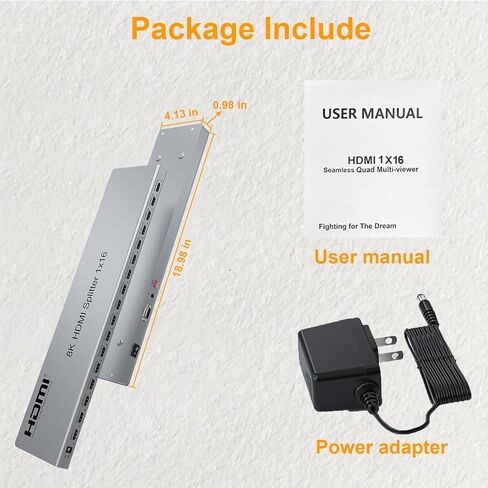 HDMI 2.1 Splitter 8K@60Hz, HDMI Splitter 1 in 4 Out, Multiple HDMI Adapter for TV Monitor, HDMI 2.1 Switch,Multi HDMI Port Switch Support 4k@120hz 40Gbps, Support EDID/HDR/3D/CEC/Output Downscaling in Kuwait
