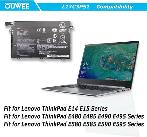 بطارية كمبيوتر محمول L18M6PD1 متوافقة مع Lenovo ThinkPad X13 X390 X395 Series SB10K97655 02DL017 L18M6PD2 02DL018 L18C6PD1 SB10K97657 02DL019 L18D6PD1 02DL020 15.36V 45Wh 2964mAh in Saudi Arabia