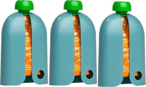Kindertrekk™ The Swedish Squeeze Pouch Holder - 3pack | The Baby Product You Didn't Know You were Missing | Enjoy a Snack on The Go | No More Messy Clean-ups | Fits Most Squeeze Pouches | Age 9month+ in Saudi Arabia