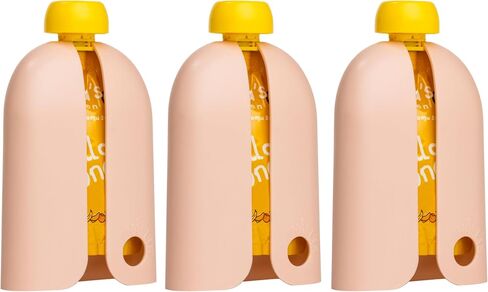 Kindertrekk™ The Swedish Squeeze Pouch Holder - 3pack | The Baby Product You Didn't Know You were Missing | Enjoy a Snack on The Go | No More Messy Clean-ups | Fits Most Squeeze Pouches | Age 9month+ in Saudi Arabia