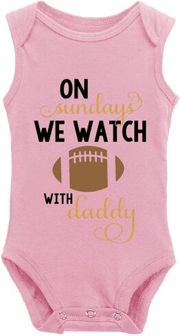 On Sundays We Watch Football With Daddy Cute Baby Bodysuit Long Sleeve Bodysuits in Saudi Arabia