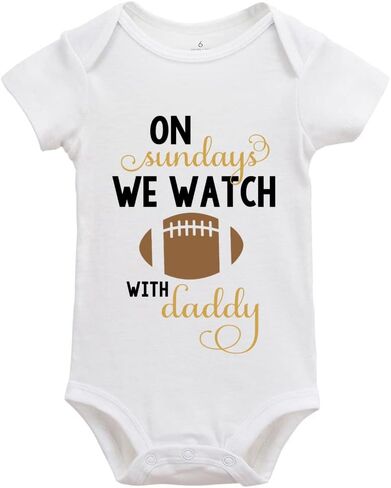 On Sundays We Watch Football With Daddy Cute Baby Bodysuit Long Sleeve Bodysuits in Saudi Arabia