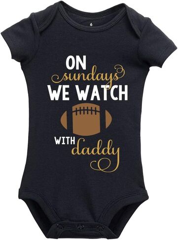 On Sundays We Watch Football With Daddy Cute Baby Bodysuit Long Sleeve Bodysuits in Saudi Arabia