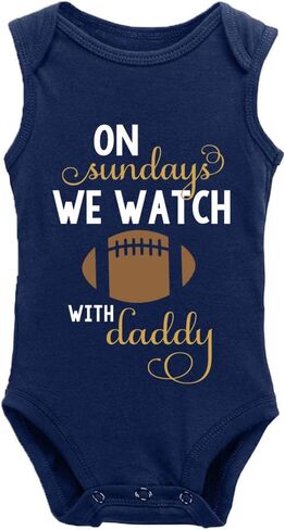 On Sundays We Watch Football With Daddy Cute Baby Bodysuit Long Sleeve Bodysuits in Saudi Arabia