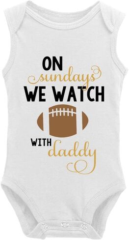 On Sundays We Watch Football With Daddy Cute Baby Bodysuit Long Sleeve Bodysuits in Saudi Arabia