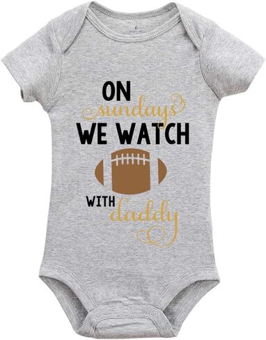On Sundays We Watch Football With Daddy Cute Baby Bodysuit Long Sleeve Bodysuits in Saudi Arabia