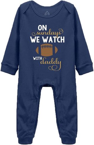On Sundays We Watch Football With Daddy Cute Baby Bodysuit Long Sleeve Bodysuits in Saudi Arabia