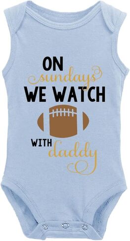On Sundays We Watch Football With Daddy Cute Baby Bodysuit Long Sleeve Bodysuits in Saudi Arabia