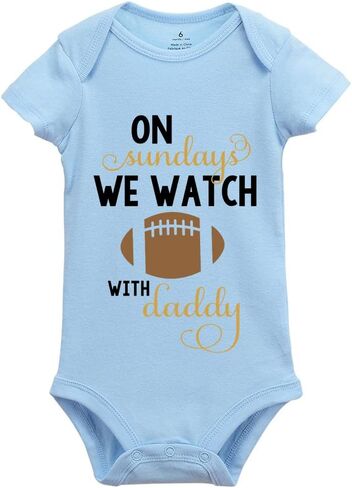 On Sundays We Watch Football With Daddy Cute Baby Bodysuit Long Sleeve Bodysuits in Saudi Arabia