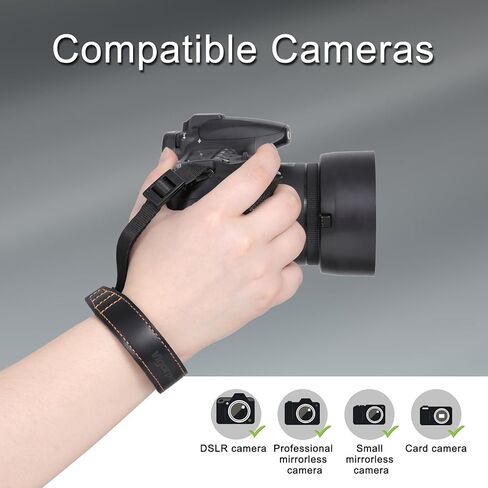 حزام معصم كاميرا Vigorport، حزام يد جلدي سريع الفك مع موصل أكثر أمانًا لكاميرا DSLR SLR بدون مرآة in Saudi Arabia