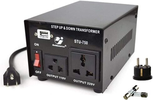 Goldsource 500W Voltage Transformer Converter (110V to 220V, 220V to 110V) Step Up/Down Power Converter 110/120 Volt - 220/230 Volt w/ 5V USB Output & Circuit Breaker Protection, 500 Watt (STU-500) in Saudi Arabia