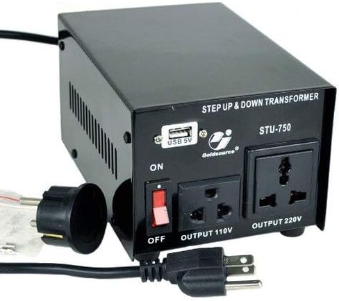 Goldsource 500W Voltage Transformer Converter (110V to 220V, 220V to 110V) Step Up/Down Power Converter 110/120 Volt - 220/230 Volt w/ 5V USB Output & Circuit Breaker Protection, 500 Watt (STU-500) in Saudi Arabia