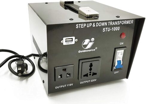 Goldsource 500W Voltage Transformer Converter (110V to 220V, 220V to 110V) Step Up/Down Power Converter 110/120 Volt - 220/230 Volt w/ 5V USB Output & Circuit Breaker Protection, 500 Watt (STU-500) in Saudi Arabia