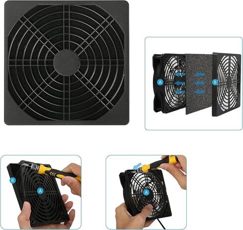 124mm Dust Filter PC 120mm Fan Grill Filter,PC Fan Cover Mesh with Screws,Dust Proof Desktop Computer Fan Grills Plastic Washable Fan Shield Filter Mesh Black,4Pack. in Saudi Arabia