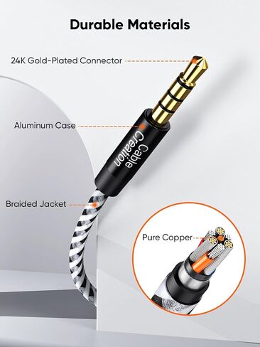 CableCreation Long 3.5mm Headphone Extension Cable 15FT/4.5m, 4Pole TRRS 3.5mm Aux Cord with Microphone, 1/8 Stereo 3.5mm Audio Cable Male to Female for Car Stereos, iPad, Laptops, Phone, Black in Saudi Arabia