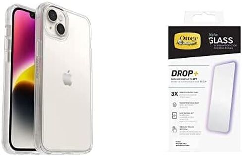 حافظة OtterBox iPhone 14 Plus Symmetry Series - شفافة، أنيقة للغاية، متوافقة مع الشحن اللاسلكي، حواف مرتفعة تحمي الكاميرا والشاشة in Saudi Arabia