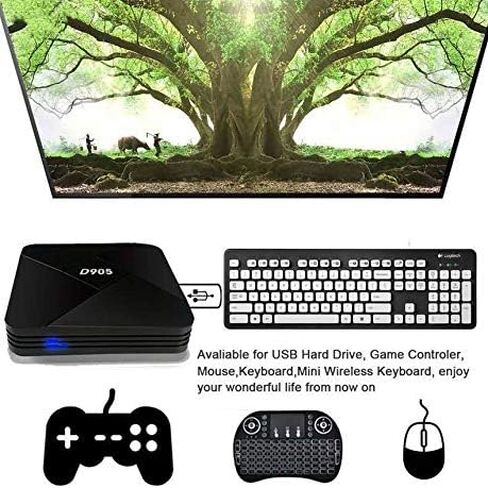 D905 Android TV Box, 4K Android 9.0 Smart TV Box Amlogic S905 Quad Core 64-bit Media Player Support 3D WiFi HDMI for Home Entertainment in Saudi Arabia