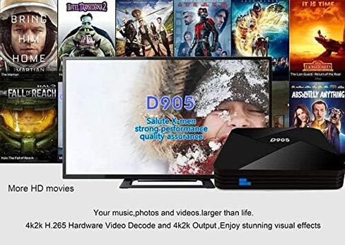 D905 Android TV Box, 4K Android 9.0 Smart TV Box Amlogic S905 Quad Core 64-bit Media Player Support 3D WiFi HDMI for Home Entertainment in Saudi Arabia