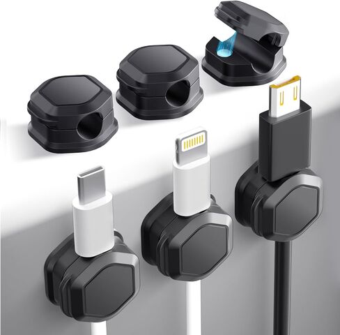Magnetic Cord Organizer - Cord Organizer for Desk, Magnetic Cable Clips, Adhesive Wire Holder Keeper Organizer for Desk, Nightstand, Phone Charger, Computer, Home, Office, Car in Saudi Arabia