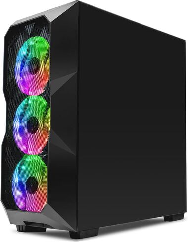 AQB70 Gaming Tower PC - intel i7 Core processor Upto 4.60GHz, 32GB RAM 1TB NVMe SSD, Radeon RX 580 8GB GPU, RGB Fans, WiFi, Windows 11 Pro - Black in Kuwait