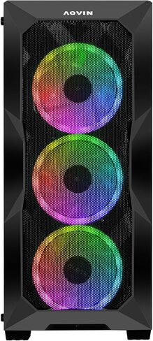 AQB70 Gaming Tower PC - intel i7 Core processor Upto 4.60GHz, 32GB RAM 1TB NVMe SSD, Radeon RX 580 8GB GPU, RGB Fans, WiFi, Windows 11 Pro - Black in Kuwait