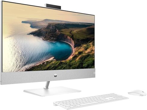 HP Pavilion 27 بوصة QHD الكل في واحد، Intel Core i7-13700T، NVIDIA GeForce RTX 3050، ذاكرة الوصول العشوائي 16 جيجابايت، 1 تيرابايت SSD، كاميرا تعمل بالأشعة تحت الحمراء، لوحة مفاتيح وماوس لاسلكي، HDMI، RJ-45، Wi-Fi 6، Windows 11 Home ، فضة in Saudi Arabia