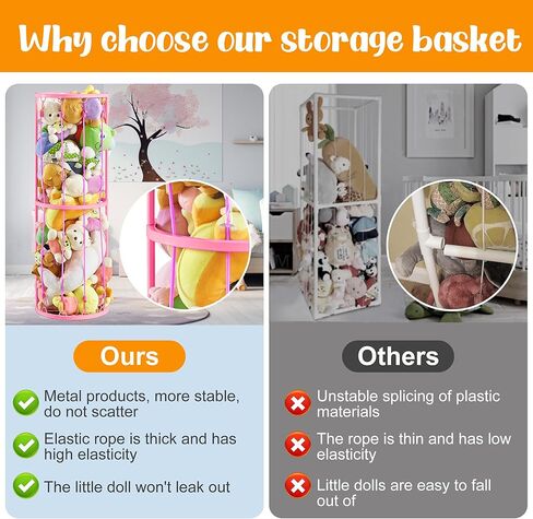 تخزين حديقة الحيوان المحشوة - حامل تخزين الحيوانات المحشوة من القطيفة مع إطار معدني وشريط مطاطي - توفير المساحة، منظم قفص تخزين الألعاب القطيفة، واقف لغرفة النوم وغرفة اللعب وديكور الحضانة in Kuwait