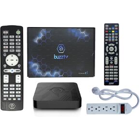 BuzzTV Essentials E1-2GB RAM 8GB Storage - Latest Graphics Processor - Dual Band WiFi with Bonus Buzz TV Remote + Bonus Power Bar